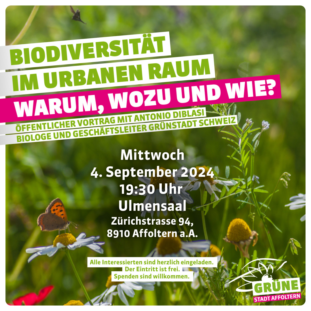 Biodiversität im urbanen Raum. Vortrag 4. September 2024